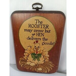 Vintage Wood‎ Chicken Plaque